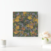 Camouflage gele bloem vierkante klok (Huis)