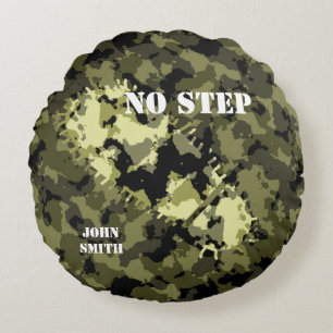 Camouflage Geschilderde Militaire Stijl Rond Kussen