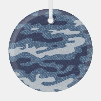 Camouflage gevlekte denim jeans patroon glas ornament