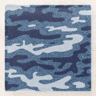 Camouflage gevlekte denim jeans patroon glazen onderzetter