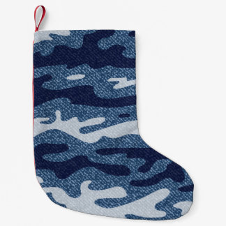 Camouflage gevlekte denim jeans patroon kleine kerstsok