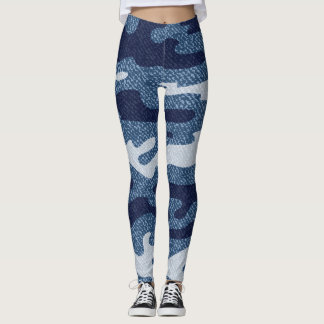 Camouflage gevlekte denim jeans patroon leggings