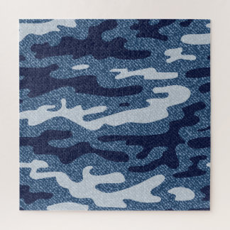 Camouflage gevlekte denim jeans patroon legpuzzel