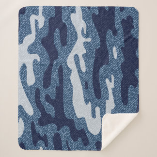 Camouflage gevlekte denim jeans patroon sherpa deken