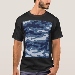 Camouflage gevlekte denim jeans patroon t-shirt