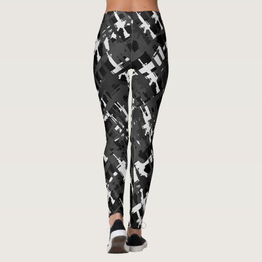 Camouflage geweren militaire stijl Pistool zwart c Leggings (Achterkant)