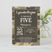 Camouflage Glitter Birthday Kaart (Staand voorkant)