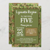 Camouflage Glitter Birthday Kaart (Voorkant / Achterkant)