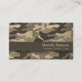 Camouflage Gold Glitter Visitekaartje (Voorkant)