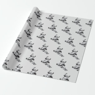 Camouflage Gray Snowboarder Cadeaupapier