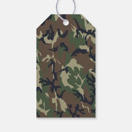 Camouflage Green Birthday Gift Labels Cadeaulabel (Achterkant)