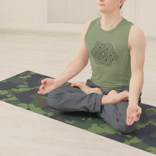 Camouflage Green Brown van het leger Yogamat
