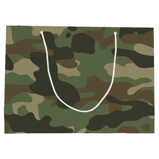 Camouflage Green Camo Army Pattern Groot Cadeauzakje (Achterkant)
