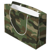 Camouflage Green Camo Army Pattern Groot Cadeauzakje (Achterkant Gekanteld)