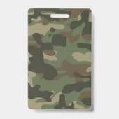 Camouflage Green Camo Army Pattern Monogram Badge (Achterkant)