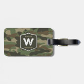 Camouflage Green Camo Army Pattern Monogram Bagagelabel (Achterkant horizontaal)