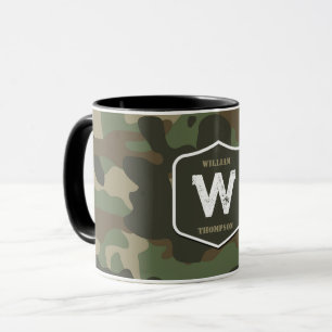 Camouflage Green Camo Army Pattern Monogram Mok