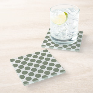 Camouflage Green Polka Dots Glazen Onderzetter