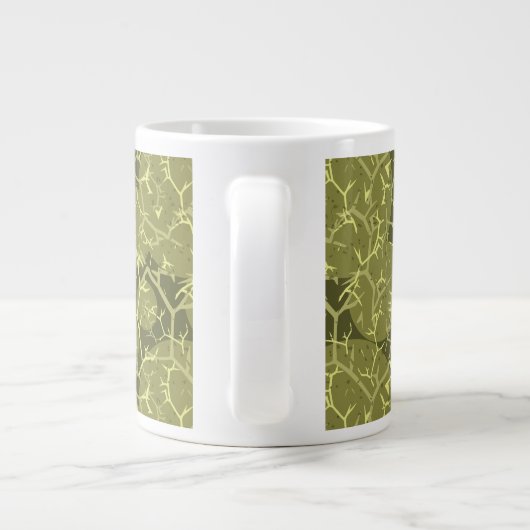 Camouflage Green Prickly Cactus Pattern Extra Grote Beker (Achterkant)