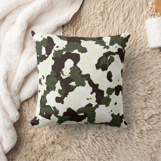 Camouflage gris Brown blanc Décor Coussin (Couverture)