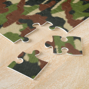 Camouflage Groen en Bruin Legpuzzel