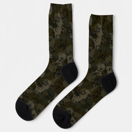 Camouflage groene abstract sokken (Links)