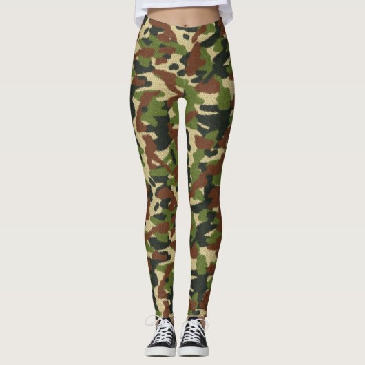 Camouflage Groene en Bruine Leggings (Voorkant)
