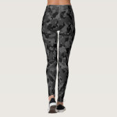 Camouflage Grote Donkere Camo Black Gray Leggings (Achterkant)