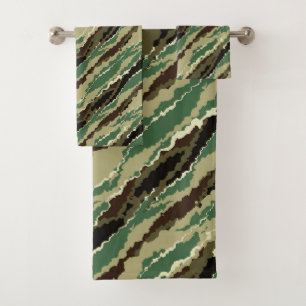 Camouflage Hakki gevlekt gestreepte patroon Bad Handdoek