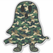Camouflage Halloween Ghost Sticker (Voorkant)