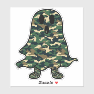 Camouflage Halloween Ghost Sticker