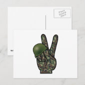 Camouflage Hand Victory/Peace Sign Briefkaart (Voorkant / Achterkant)