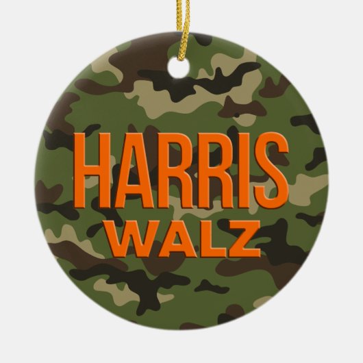 Camouflage Harris Walz 2024 Keramisch Ornament (Voorkant)