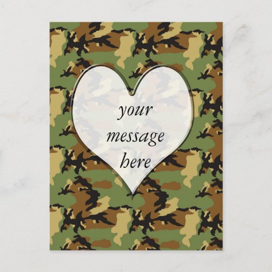 Camouflage Heart Briefkaart (Voorkant)