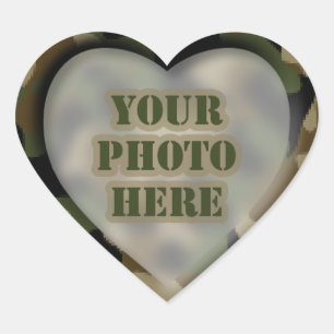 Camouflage Heart Foto-Stickers Hart Sticker