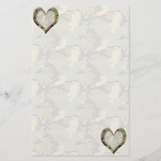 Camouflage Hearts - Missing You Briefpapier (Voorkant)