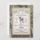 Camouflage Herten Baby shower Invitation Kaart (Voorkant)