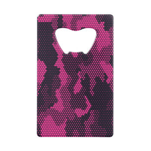Camouflage hexagonale, militaire textuur achtergro kredietkaart flessenopener