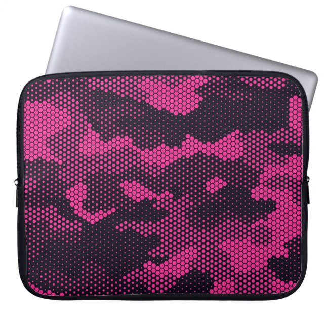 Camouflage hexagonale, militaire textuur achtergro laptop sleeve (Voorkant)
