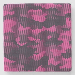 Camouflage hexagonale, militaire textuur achtergro stenen onderzetter