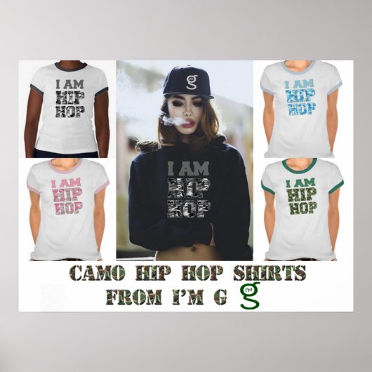 Camouflage Hip Hop Shirten Poster (Voorkant)
