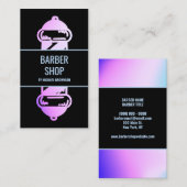 Camouflage Holografisch Roze Paarse Barber Pole Visitekaartje (Voorkant / Achterkant)