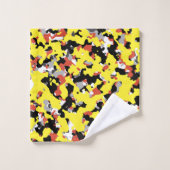 Camouflage jaune rouge noir gris Motif Camo (Gant de toilette)