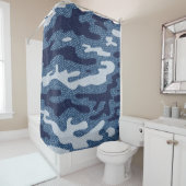 Camouflage Jeans achtergrond. gepotte denim Douchegordijn (In situ)