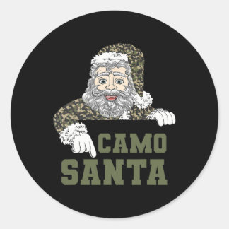 Camouflage Kerstjacht Santa Camo Militaire mij Ronde Sticker