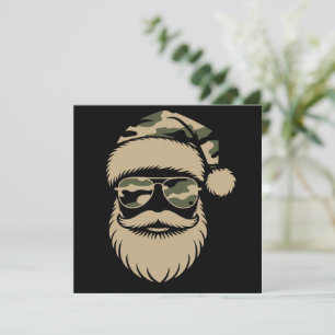 Camouflage Kerstman Zonnebril Xmas  Feestdagenkaart