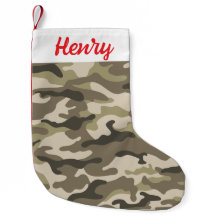 Camouflage Kerstsok - Gepersonaliseerde Naam