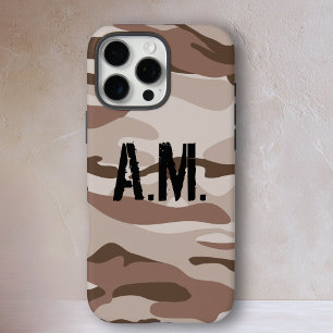 Camouflage Leger Monogram iPhone Case-Beige-Brown 16 Pro Max Hoesje