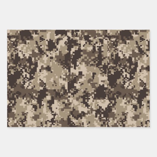 Camouflage met bruin en groen Pixel Inpakpapier Vel (Voorkant)