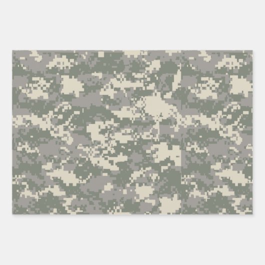 Camouflage met bruin en groen Pixel Inpakpapier Vel (Voorkant 3)